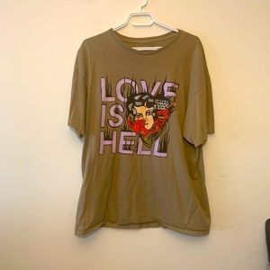 Teen Hearts Love Is Hell T Shirt XL
